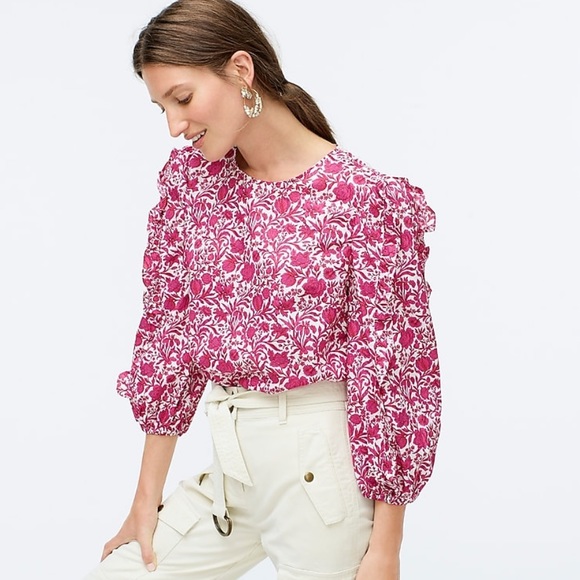 J. Crew Tops - J. Crew Liberty Sambourne Floral Ruffle Sleeve Top
